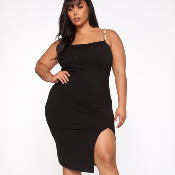 Break The Chains Midi Dress - Black - Picture 1 of 3